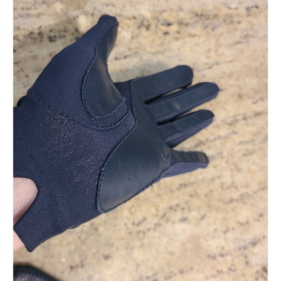 Vintage Womens OSFA Blue Stretch Leather Grip Driving Gloves Sheer Energy Leggs - Picture 16 of 16